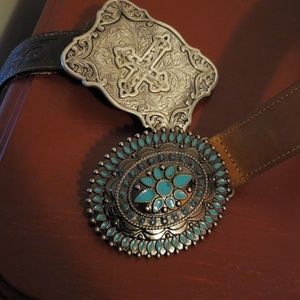 Two belt buckles
